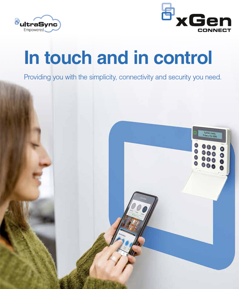 Caddx xGen turvallisuusjärjestelmä esite ja Ultrasync+ sovellus